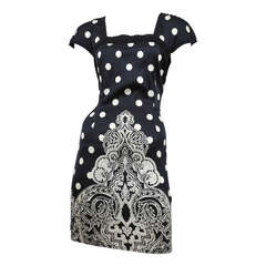 Gianni Versace Polka Dot Print Dress