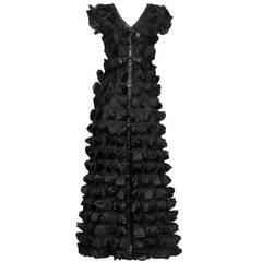 Courreges Black Ruffle Gown
