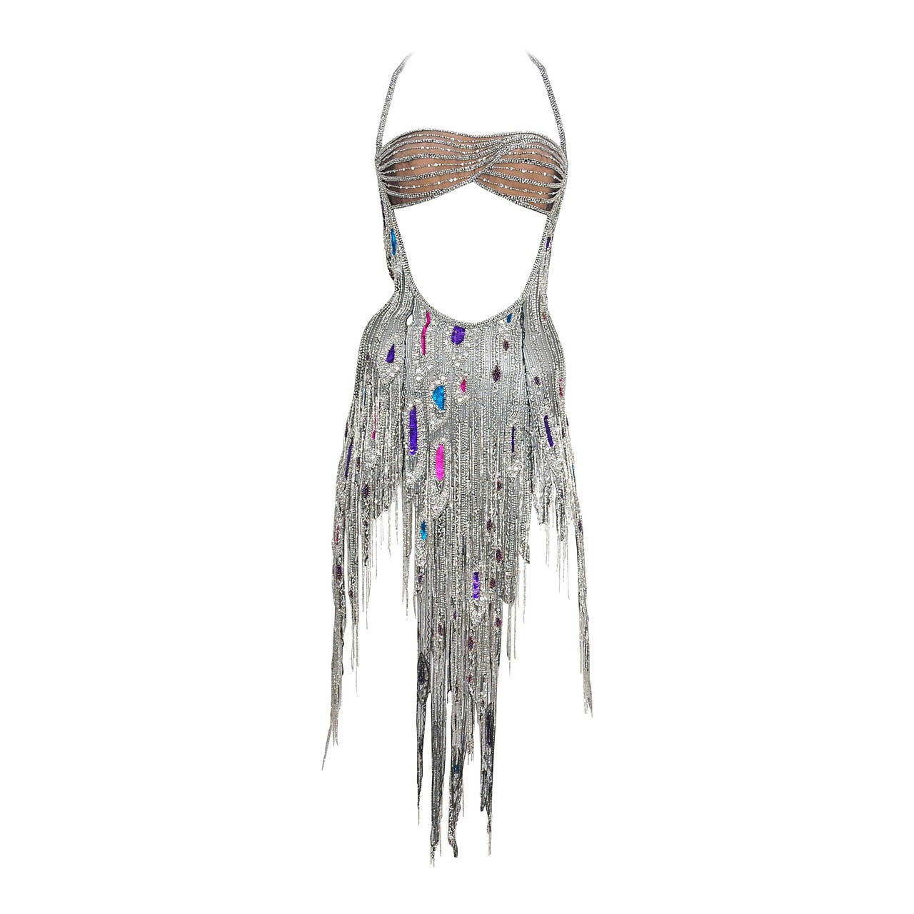 Bob Mackie Beaded Cocktail Show Dress