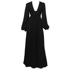 Vintage Ossie Clark Black Cuddle Dress