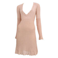 Alaia Baby Pink V-Neck Dress