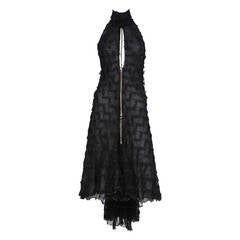 Voyage Black Lace Halter Dress