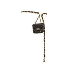 Vintage Chanel Brown Leather Belt Bag