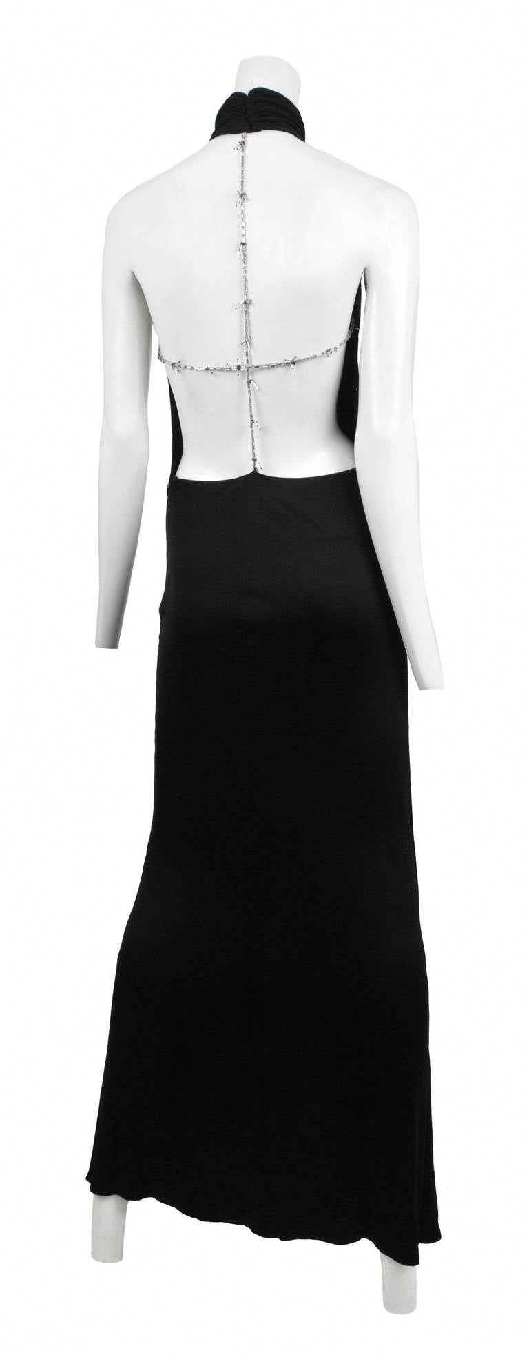 Backless Silk Jersey Versace Gown