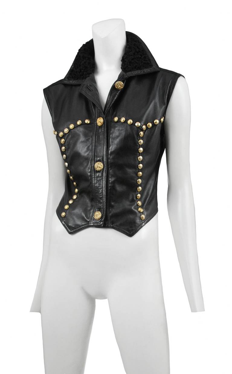 Mongolian Fur Collar Versace Vest