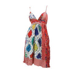 Multi Print Silk Versace Sun Dress