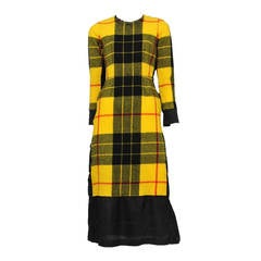 Comme Des Garçons - Robe en tartan jaune