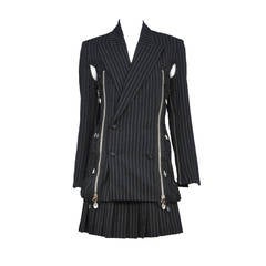 Vintage Gaultier Pin Stripe Zipper Suit