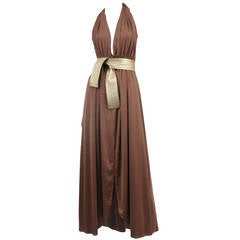 Bill Tice Jersey Halter Gown