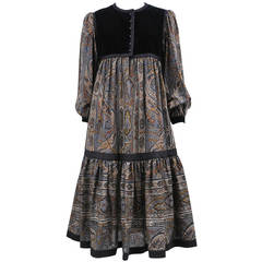 Yves Saint Laurent - Paisley Peasant Dress