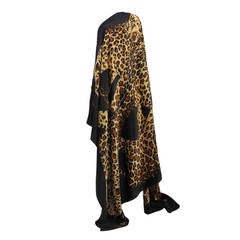 Yves Saint Laurent Leopard Print Silk Scarf