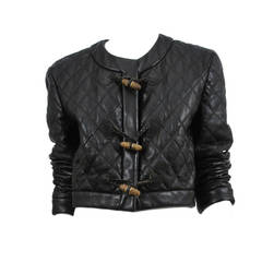 Vintage Rare Thimble Quilted Leather Jacket