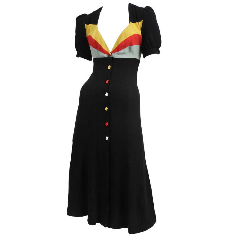 Ossie Clark Color Block Crepe Dress
