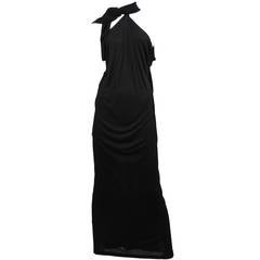 Yves Saint Laurent Black Jersey Gown with Open Back
