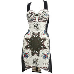 Vintage Jean Paul Gaultier Printed Bustier Dress