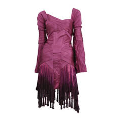 Tom Ford for Gucci Wine Colored Fringe Dress