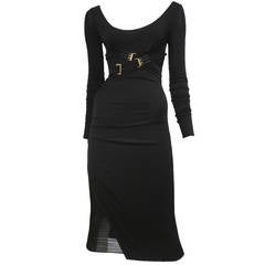 Tom Ford for Gucci Jersey Dress with Attached Buckles