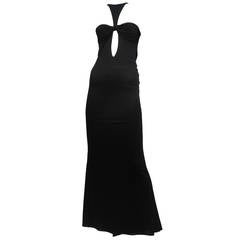 Tom Ford Black Jersey Cut-Out Gown