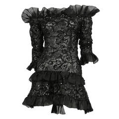 Yves Saint Laurent Lace and Sequin Dress