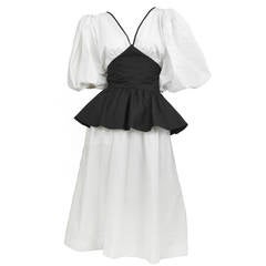 Yves Saint Laurent Black & White Peasant Dress