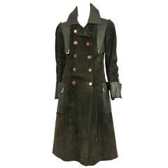 Gucci Vintage Olive Green Suede Coat