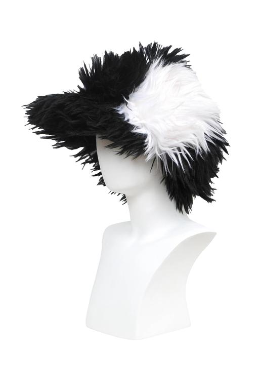 Chanel Faux Fur Hat at 1stDibs  black and white fur hat, fake chanel hat,  fake chanel beanie