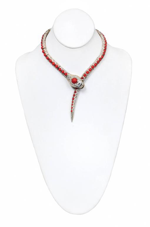 Chanel Jeweled Snake Necklace at 1stDibs  chanel snake bracelet, snake  necklaces for sale, coral snake necklace
