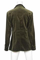 Yves Saint Laurent Olive Velvet Safari Jacket