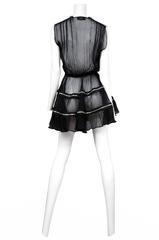 Jean Paul Gaultier Black Chiffon Zipper Dress