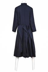 Issey Miayke Navy Pleated Shirt Dress