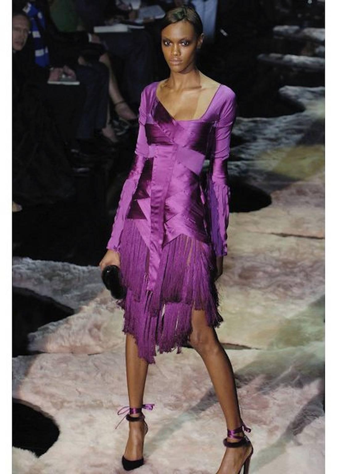 Women's Gucci Fuchsia Tassel Dress