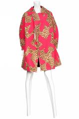 Comme Des Garcons Pink & Leopard Flat Cut Coat