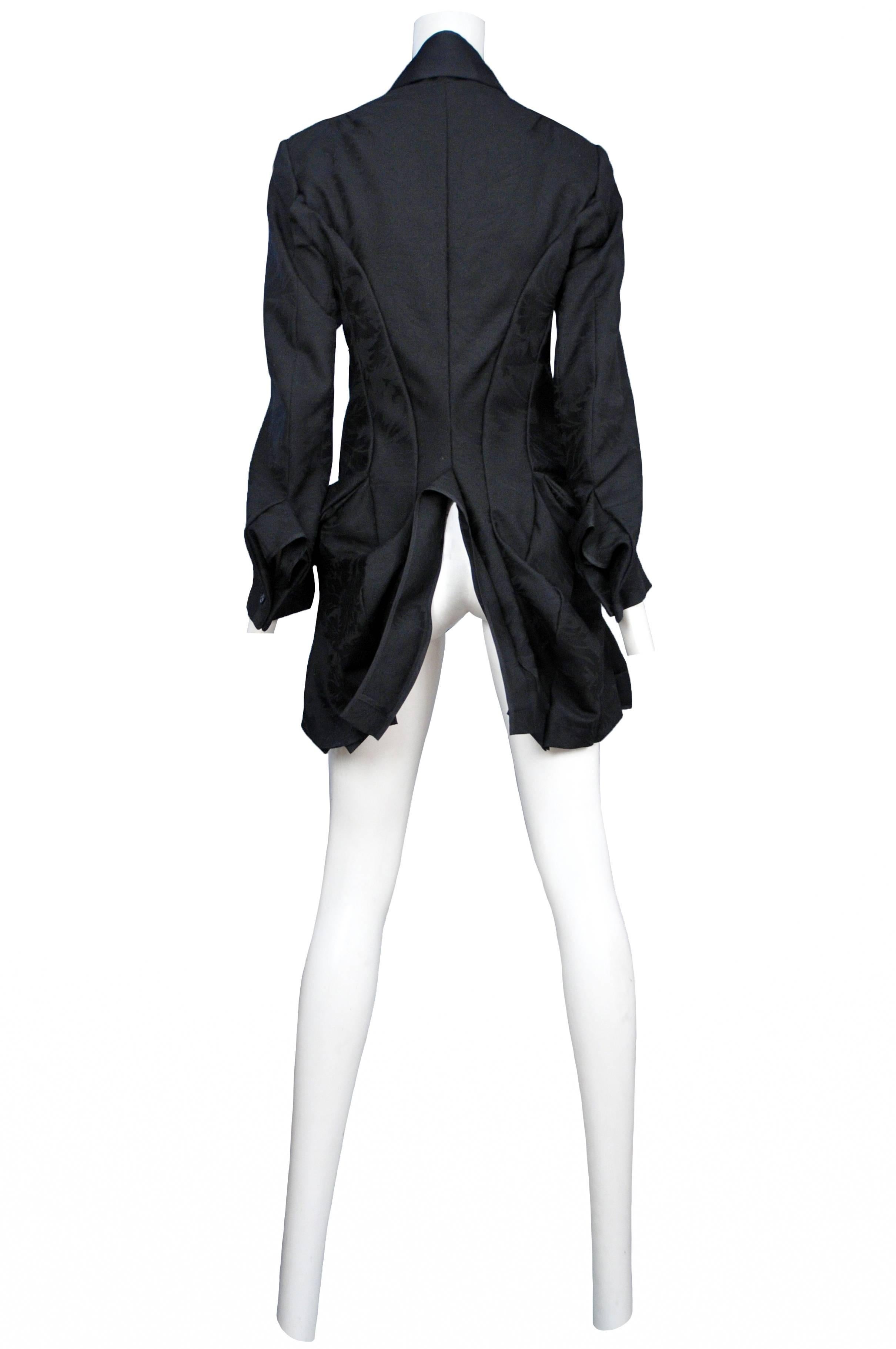 Comme Des Garcons Black Brocade Tuxedo Jacket In Excellent Condition In Los Angeles, CA