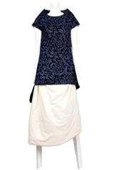 Vintage Comme Des Garcons Navy Flock Padded Muslin Ensemble 