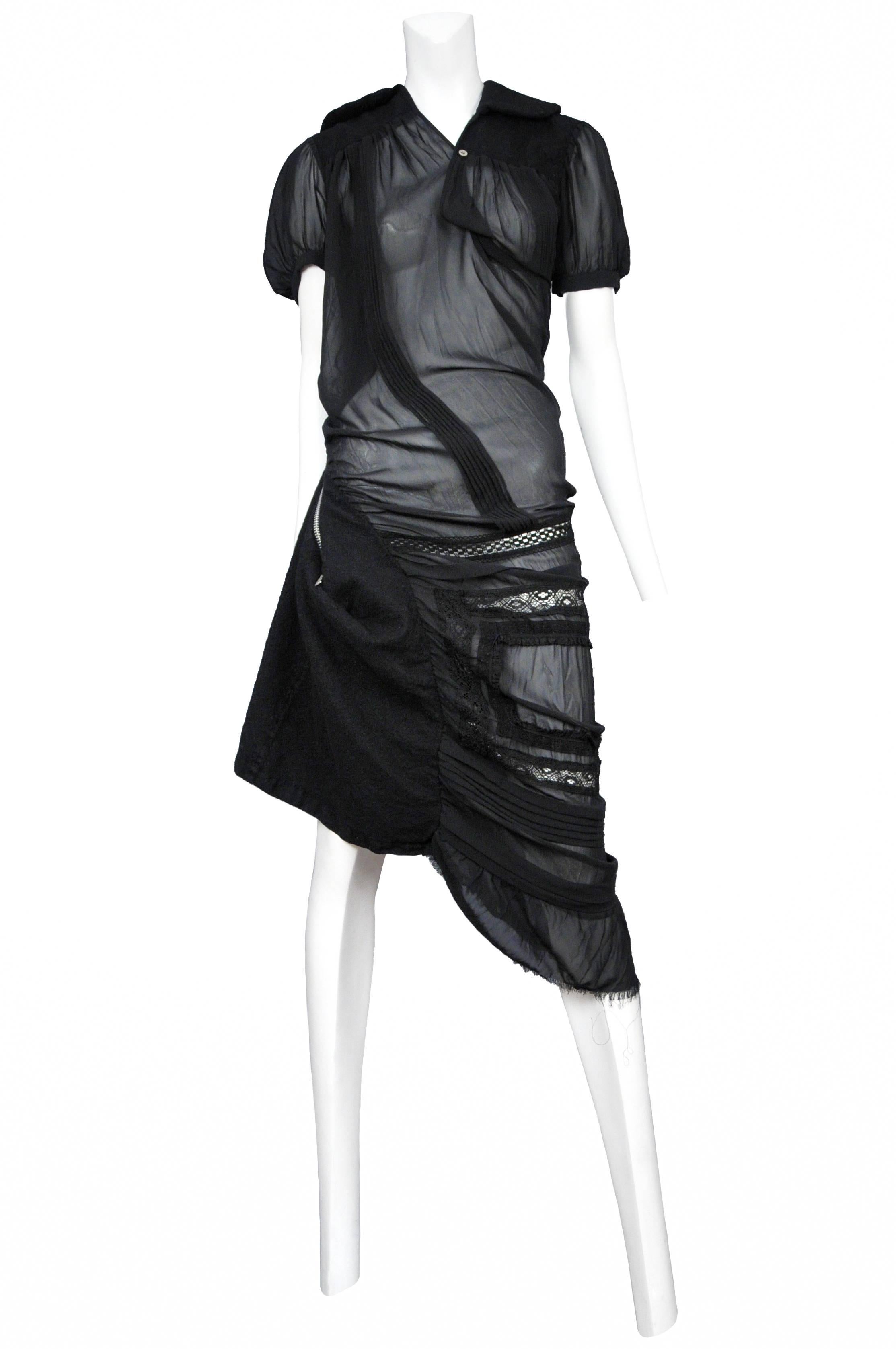 Junya Watanabe Black Lace Twist Dress  In Excellent Condition In Los Angeles, CA