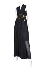 Chanel Chiffon Knife Pleat Gown