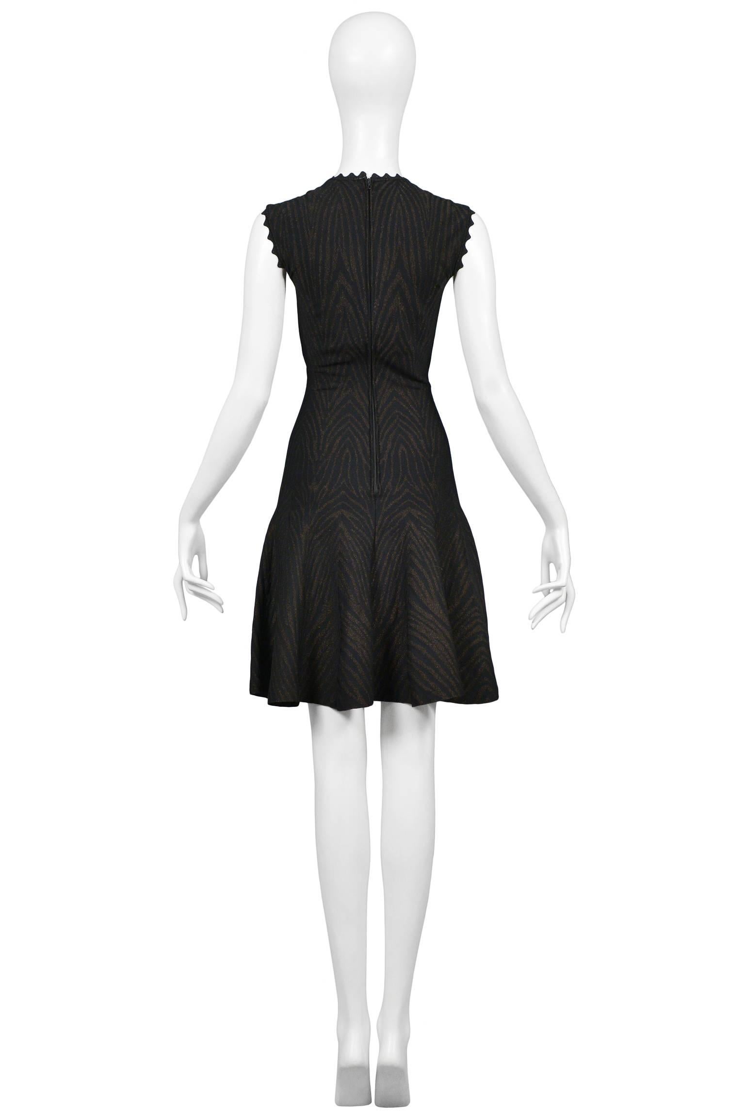 Black Alaia Metallic Zebra Knit Circle Dress