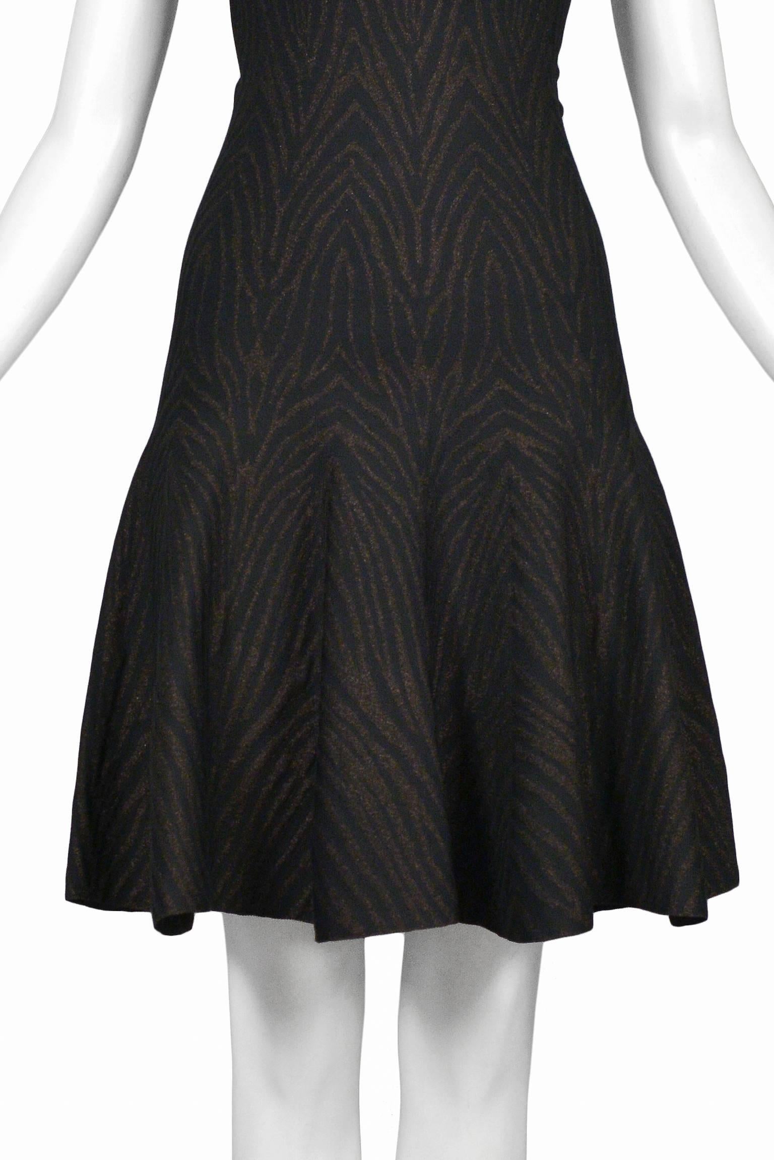 Alaia Metallic Zebra Knit Circle Dress 1