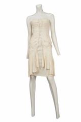 Gucci Cream Silk Strapless Dress