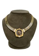 Bulgari Monete Ruby Emerald Diamond Gold Coin Tubogas Necklace