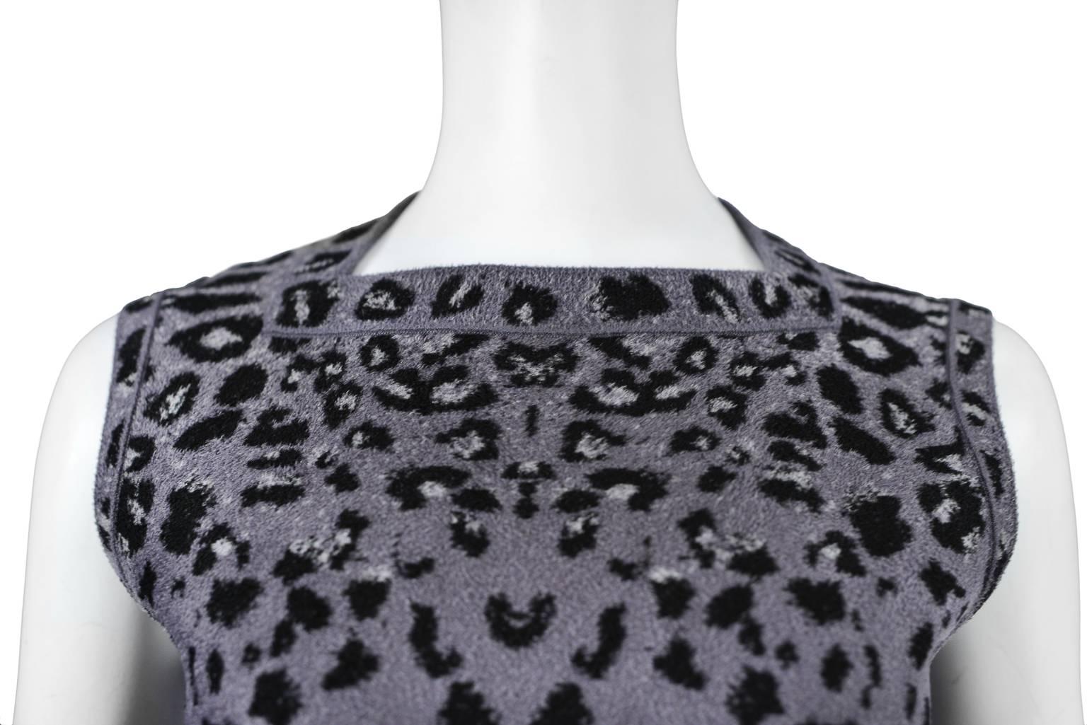 Iconic Azzedine Alaia Grey Leopard Bodycon Dress 2011 1