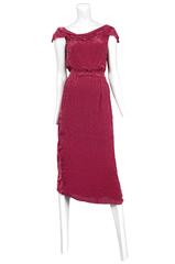 John Galliano Red Devore Dress