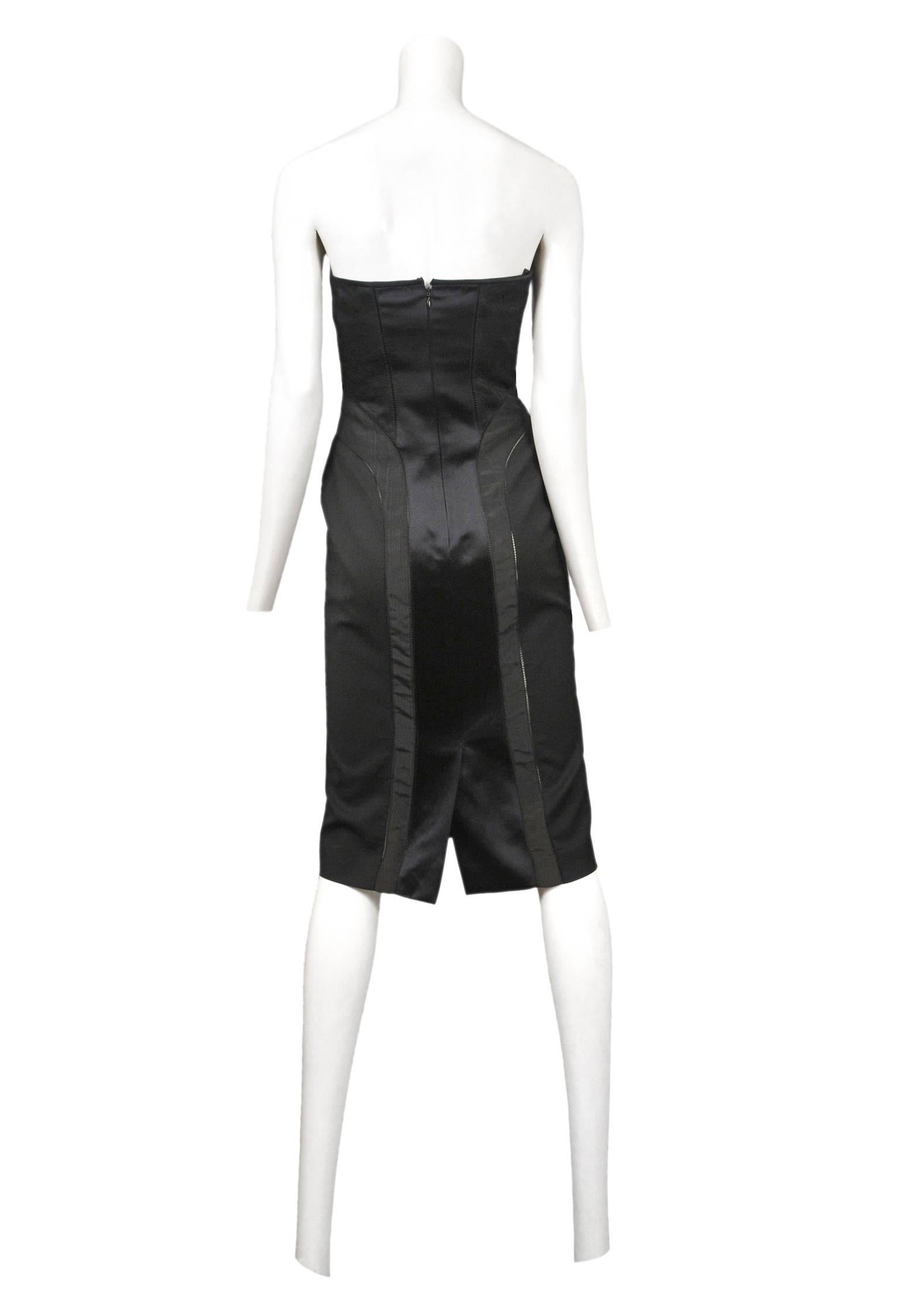 Black Alexnder McQueen Strapless Girdle Dress 2003