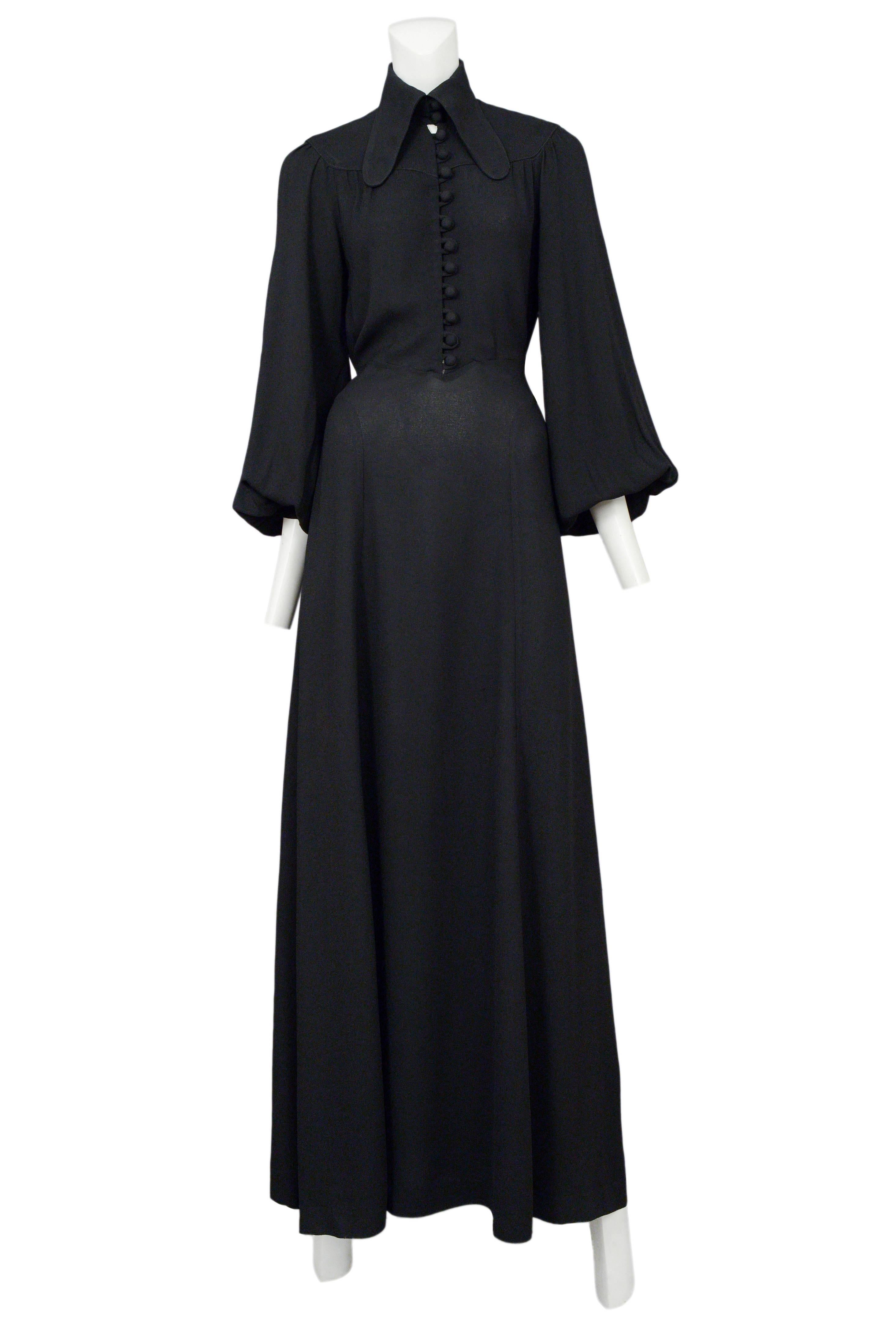 Ossie Clark Black Crepe Gown 3