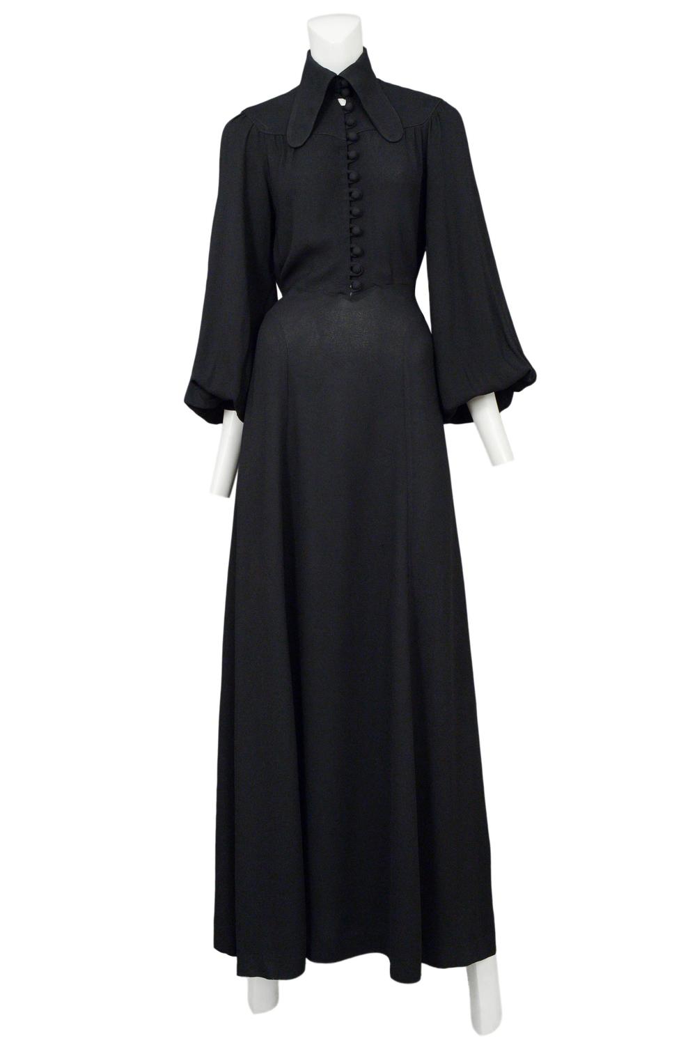 Ossie Clark Black Crepe Gown For Sale at 1stdibs