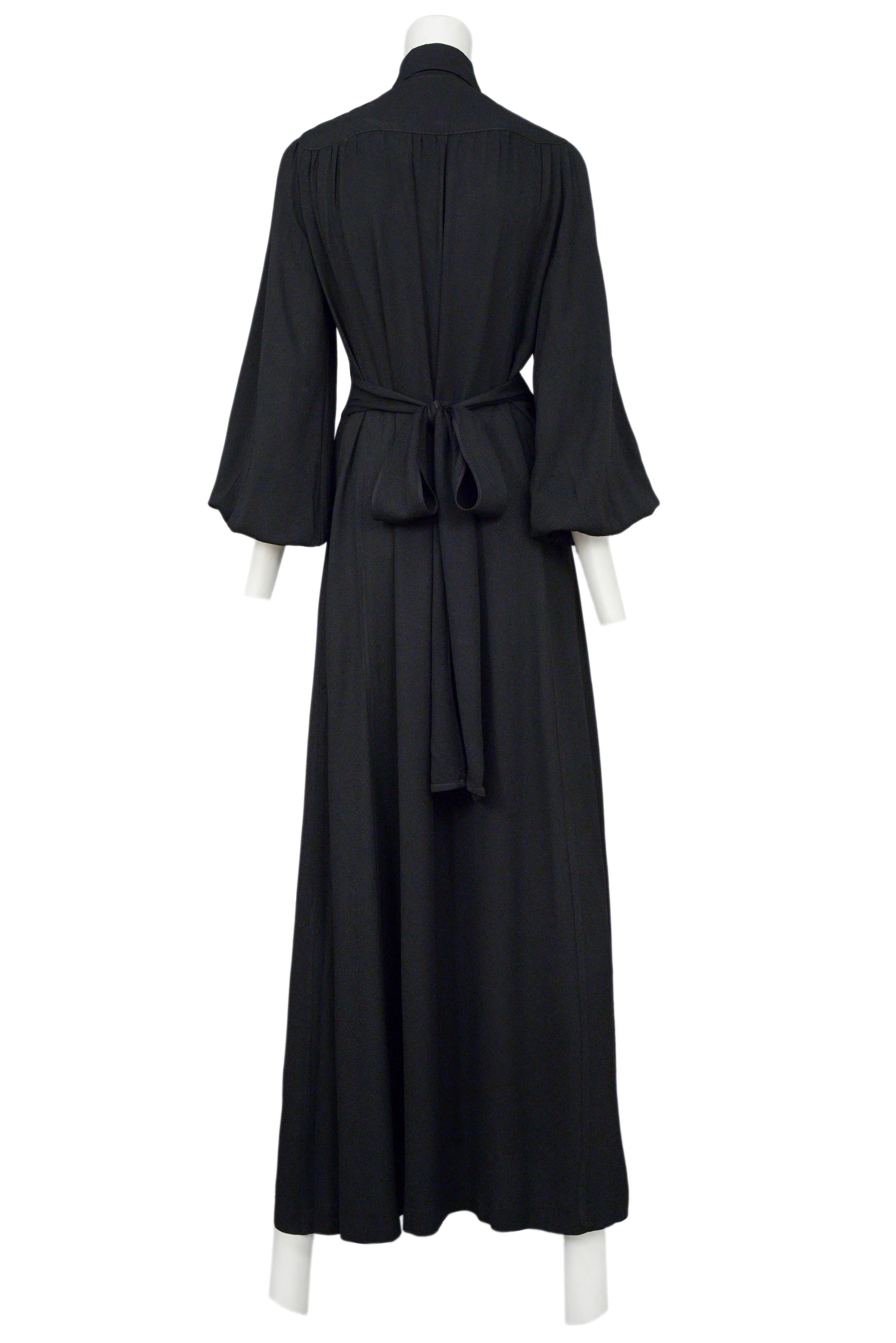 Ossie Clark Black Crepe Gown 4