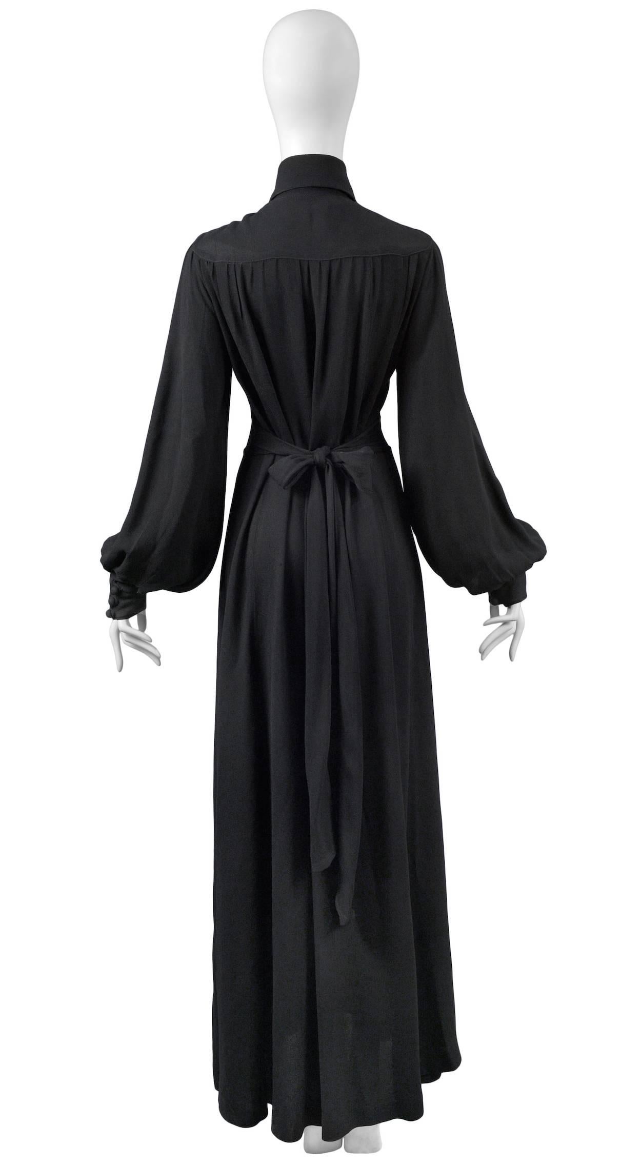 Women's Ossie Clark Black Crepe Gown