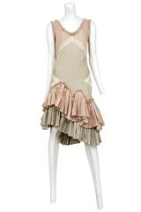 Alexander McQueen Pink Stripe Ruffle Dress 2004