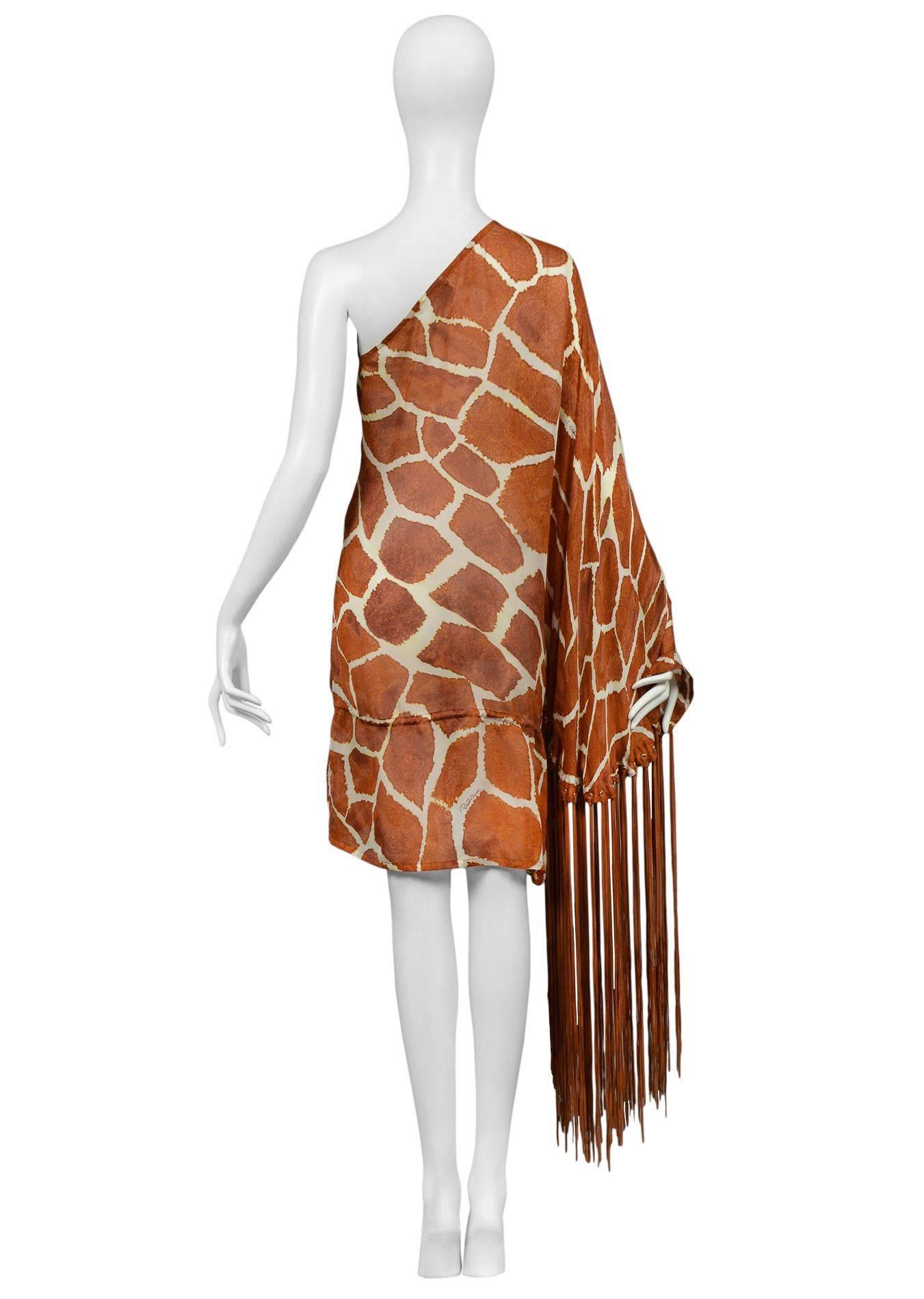 Brown Cavalli Asymmetrical Giraffe Tassel Tunic