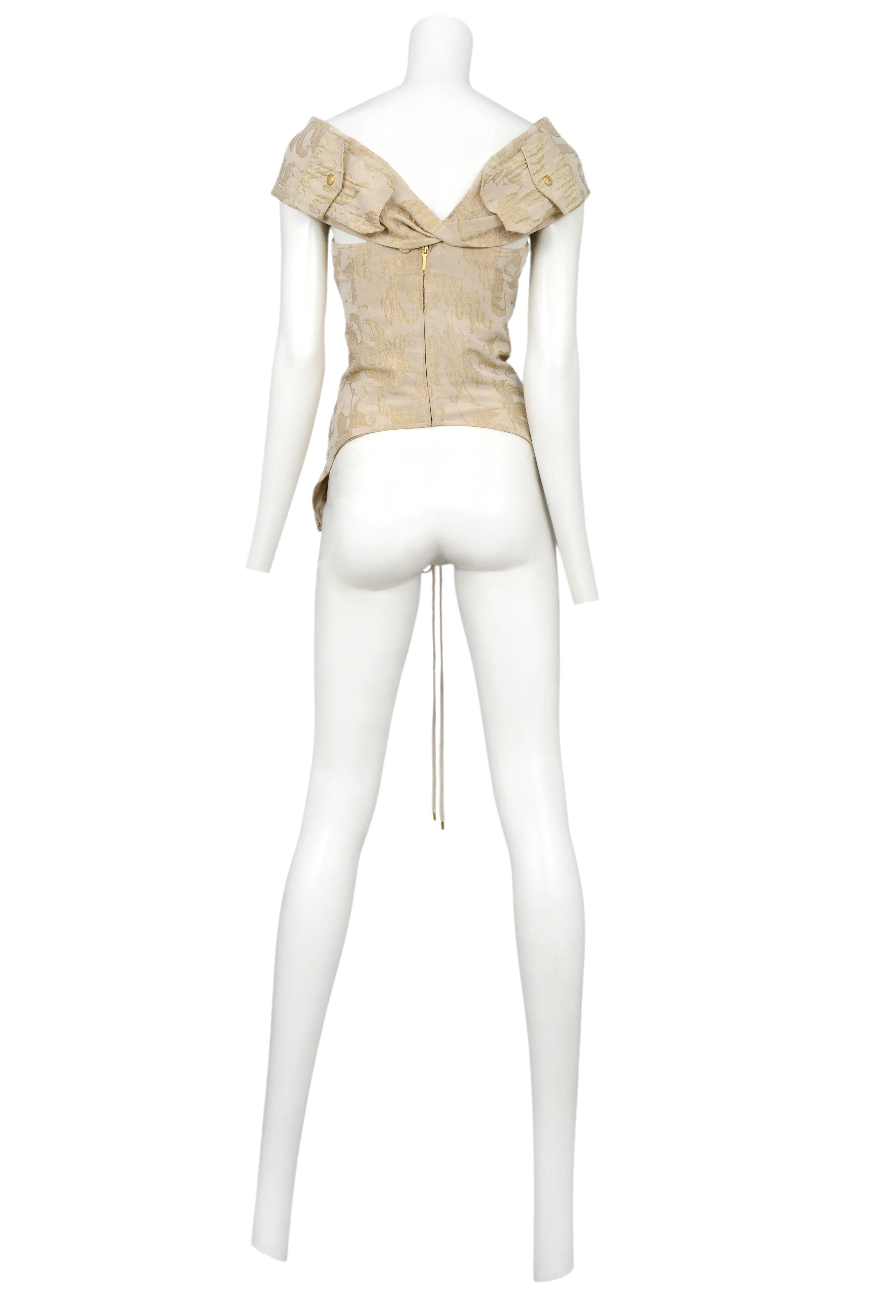 Dior Gold Brocade Corset Top In Excellent Condition In Los Angeles, CA